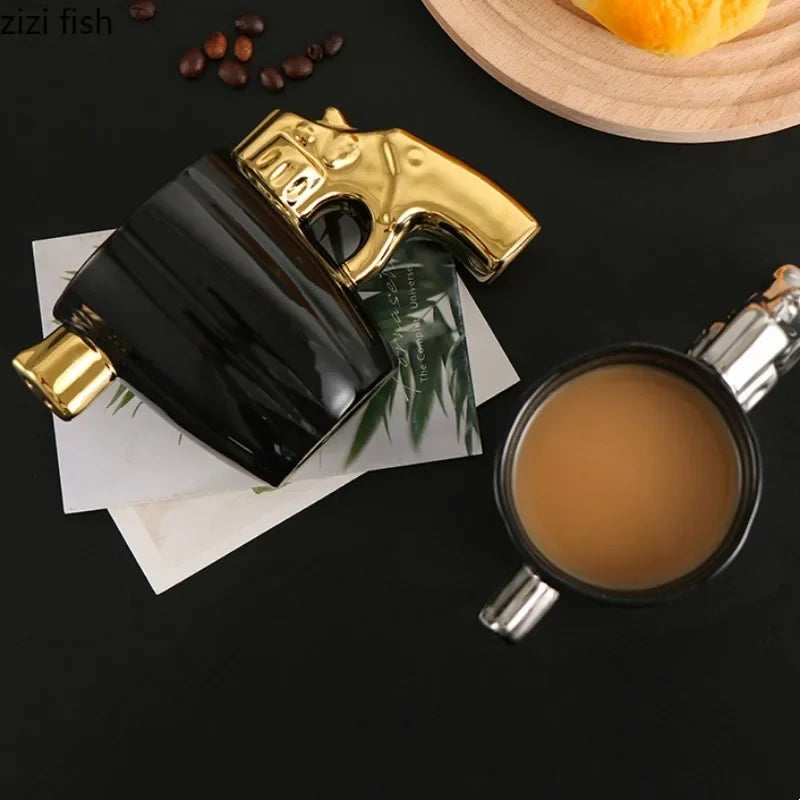 Axya Creative Pistol Ceramic Coffee Cup Set, Couple Water Glasses, Tea Mugs
