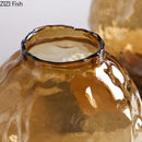 Axyaa Big Belly Relief Glass Vase for Stylish Hydroponics Plant Display