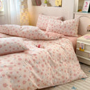 Axyaa Minimalist Cartoon Design Duvet Cover Set in 100% Cotton, 4-Piece Bedding Collection