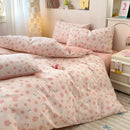 Axyaa Cotton 4-Piece Duvet Cover Set, Minimalist Cartoon Design, Ultra-Soft Bedding