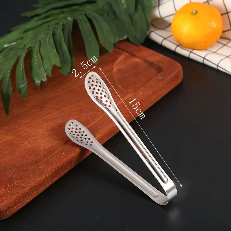 Axyaa Stainless Steel Smart Grill Tongs Gold/Silver Meat Clip for BBQ Cooking