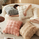 Axyaa Small Bubble Velvet Long Hair Pillow - Super Soft Double Sided Sofa Cushion