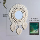 Nordic Boho Macrame Round Wall Mirror by Axyaa - Home Decor Crafts