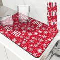 Axyaa Christmas Polka Absorbent Kitchen Mat, Antiskid & Quick Dry Dish Drying Pad