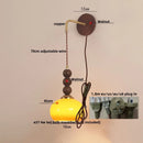 Axyaa Tiffany Glass Copper Wall Sconce LED Light Fixture