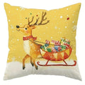 Axyaa Festive Scenes Christmas Pillow Covers for Sofa Bedroom Car