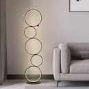 Axyaa Elegant Five Ring LED Floor Lamp for Home Décor and Lighting