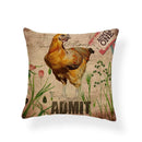 Axyaa Watercolor Rooster Pattern Pillowcase Home Decor Throw Cushion Cover