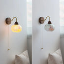 Axyaa Tiffany Style Shell Glass LED Wall Light with Copper Arm
