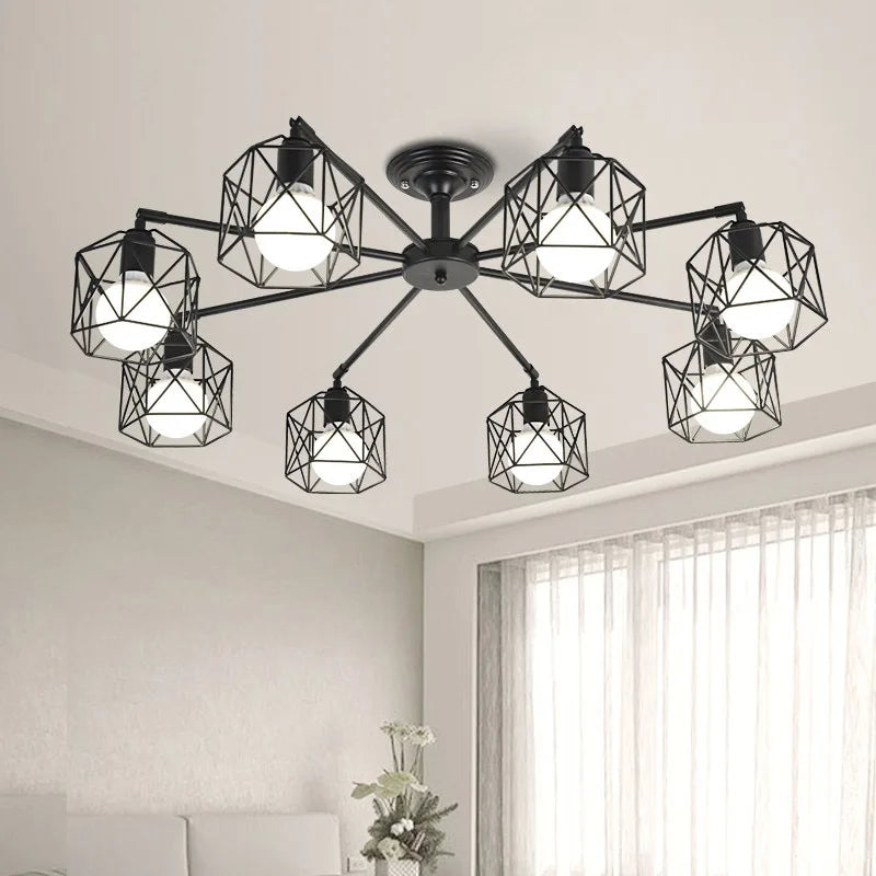 Axya Vintage Cage Ceiling Light Chandelier for Kitchen Bedroom Living Room