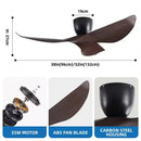 Axyaa 52" Industrial Ceiling Fan 3 Blades Vintage Style for Home or Office