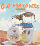 Axyaa Bone  Coffee Mug with Lid & Spoon, Girlly Design, Tea Tumbler