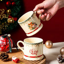 Axyaa Camellia Flower Ceramic Mug with Spoon - Festive Gift for Tea Lovers