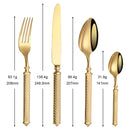 Axyaa Gold Cutlery Set Stainless Steel Mirror Sliver Fork Spoon Western Double Sided Pattern