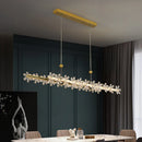 Axyaa Luxury Gold Round Crystal Chandelier Pendant Light for Living Dining Bedroom