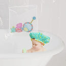 Axyaa Shower Curtain Liner with 9 Storage Pockets Water Resistant Bath Organizer