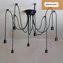 Axyaa Black Spider Chandelier: Vintage Industrial Pendant Light for Farmhouse Dining Room