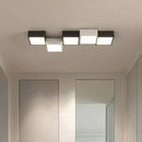 Axyaa Square LED Ceiling Lamp for Aisle, Bedroom, Study, Balcony - Modern Black White Lighting