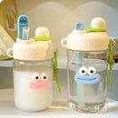 Axyaa Cute Girls Water Bottle: Large Capacity, Leakproof, with Straw Cup