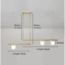 Axyaa Glass Globe Chandelier - Modern 3-Light Linear Ceiling Hanging Fixture