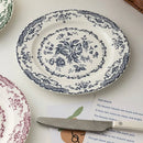 Axya Ceramic Dinner Plate with Hand-painted Rose Print - Vintage Western Steak Tableware
