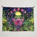 Axyaa UV Mushroom Mandala Tapestry for Home & Bedroom - Psychedelic Aesthetic Room Decor