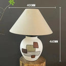 Axyaa Ceramic Table Lamp - Handmade Retro Bedroom Decor LED Study Ornament