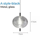Axyaa Glass Ball Lighting Fixture for Bedroom, Dining Room, Hallway - Clear Striped Glass