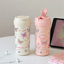 Axyaa Butterfly Stainless Steel Tumbler with Filter Straw