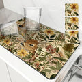 Axyaa Coffee Mat Deer Leaf Kitchen Drying Mat Absorbent Drain Pad Placemat