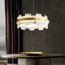 Axyaa Marble Pendant Lights: Modern Luxury LED Chandelier Circle Ring Indoor Lamp