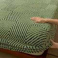 Luxurious Axyaa Fleece Jacquard Geometric Bed Sheet for Single/Double Mattress