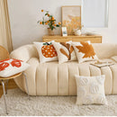 Axyaa Halloween Pumpkin Graphic Circle Velvet Embroidered Throw Pillow Case