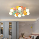 Axyaa Modern Chandelier: Macaron Warm Ceiling Light for Bedroom, Living Room, Dining Room