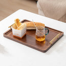 Axyaa Bamboo Tea Set Tray with Metal Handle
