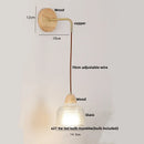 Axyaa Glass LED Wall Light Fixture with Pull Chain Switch