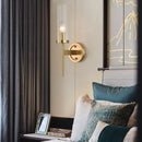 Axyaa Nordic Copper LED Wall Lamp for Bedroom Living Room Hotel Balcony