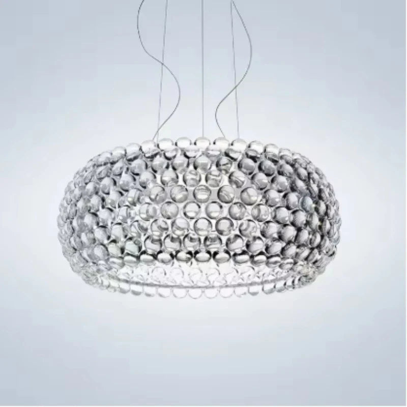 Axyaa Acrylic LED Pendant Chandelier Transparent Gold Floor Lamp