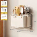 Axyaa Countertop Cutlery & Utensil Holder, Wall Mounted Kitchen Organizer Rack