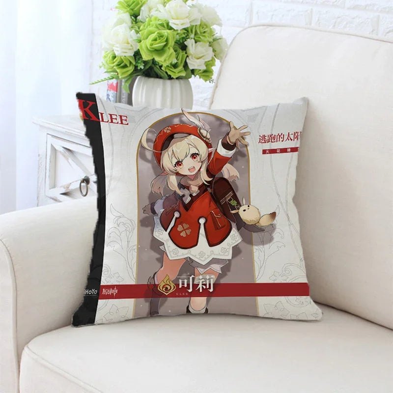Axyaa Anime Pillow Cover 45x45, Decorative Cushion for Sofa, Bed, Home Decor