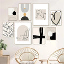 Modern Abstract Line Canvas Print by Axyaa - Boho Minimalist Nordic Wall Art