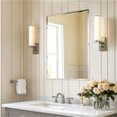 Frameless Beveled Silver Edge Wall Mirror for Home Decor by Axyaa
