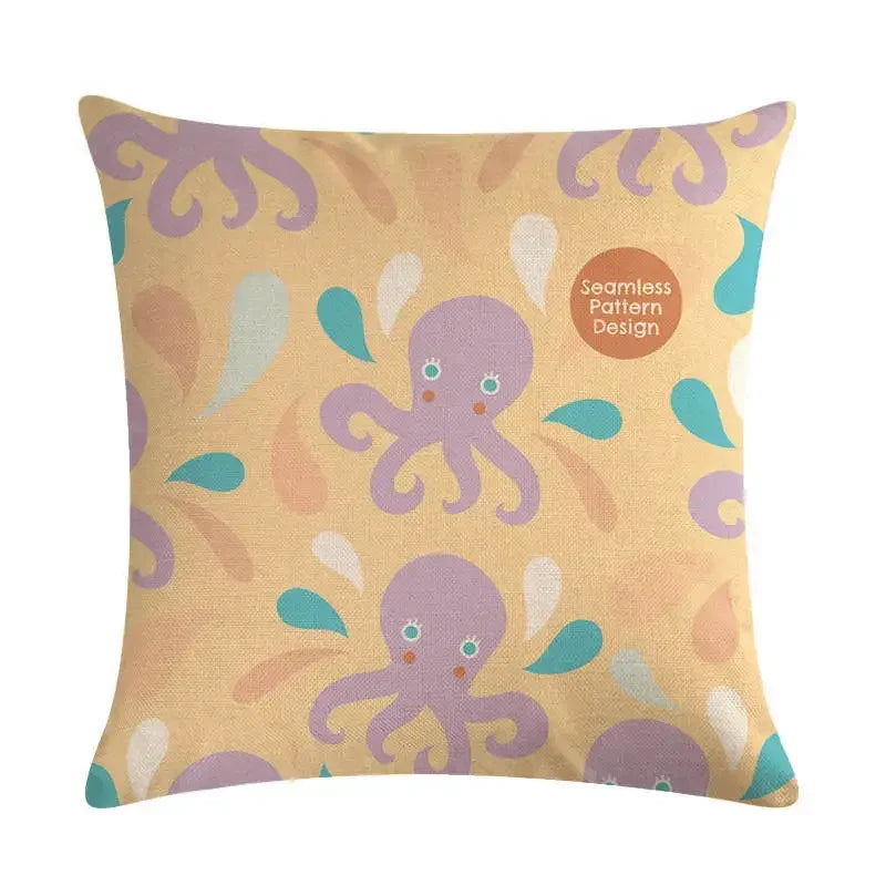 Nordic Cartoon Animal Print Linen Pillowcase for Axyaa Brand