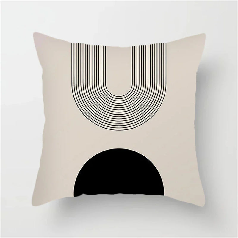 Axyaa Geometric Pattern Blue & White Cushion Cover for Home, Car, Sofa & Living Room
