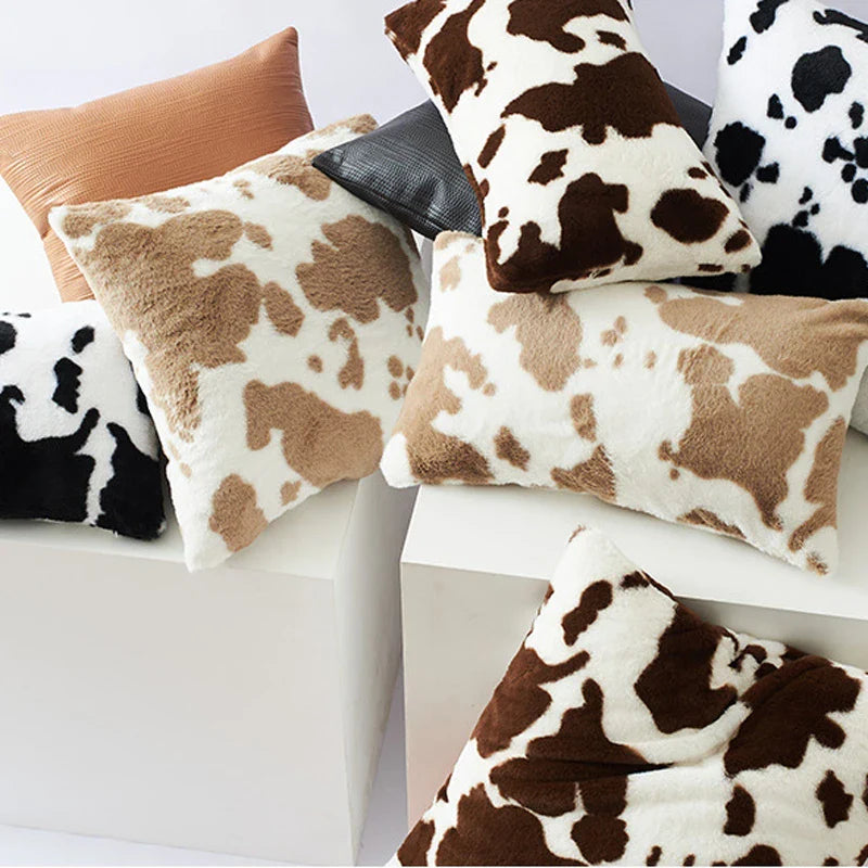Axyaa Soft Cow Flower Childlike Pattern Cushion Cover 30X50/45/50CM