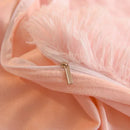 Axyaa Plush Pink Mink Velvet Queen Bedding Set with Sheets