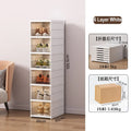 Axyaa Stackable Shoe Organizer Cabinet Drop Front Plastic Foldable Shoe Storage Box