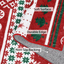 Axyaa Reindeer Christmas Tree Print Runner Rug Non-slip Bedroom Bedside Mat