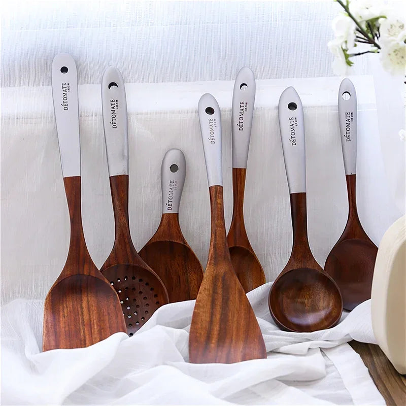 Axya Teak Spatula Rice Scoop Solid Wood Cooking Tool Eco-friendly Kitchen Supplies