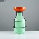 Axyaa Glass Vase with Iron Frame | Desk Decor | Floral Vases for Room Aesthetic
